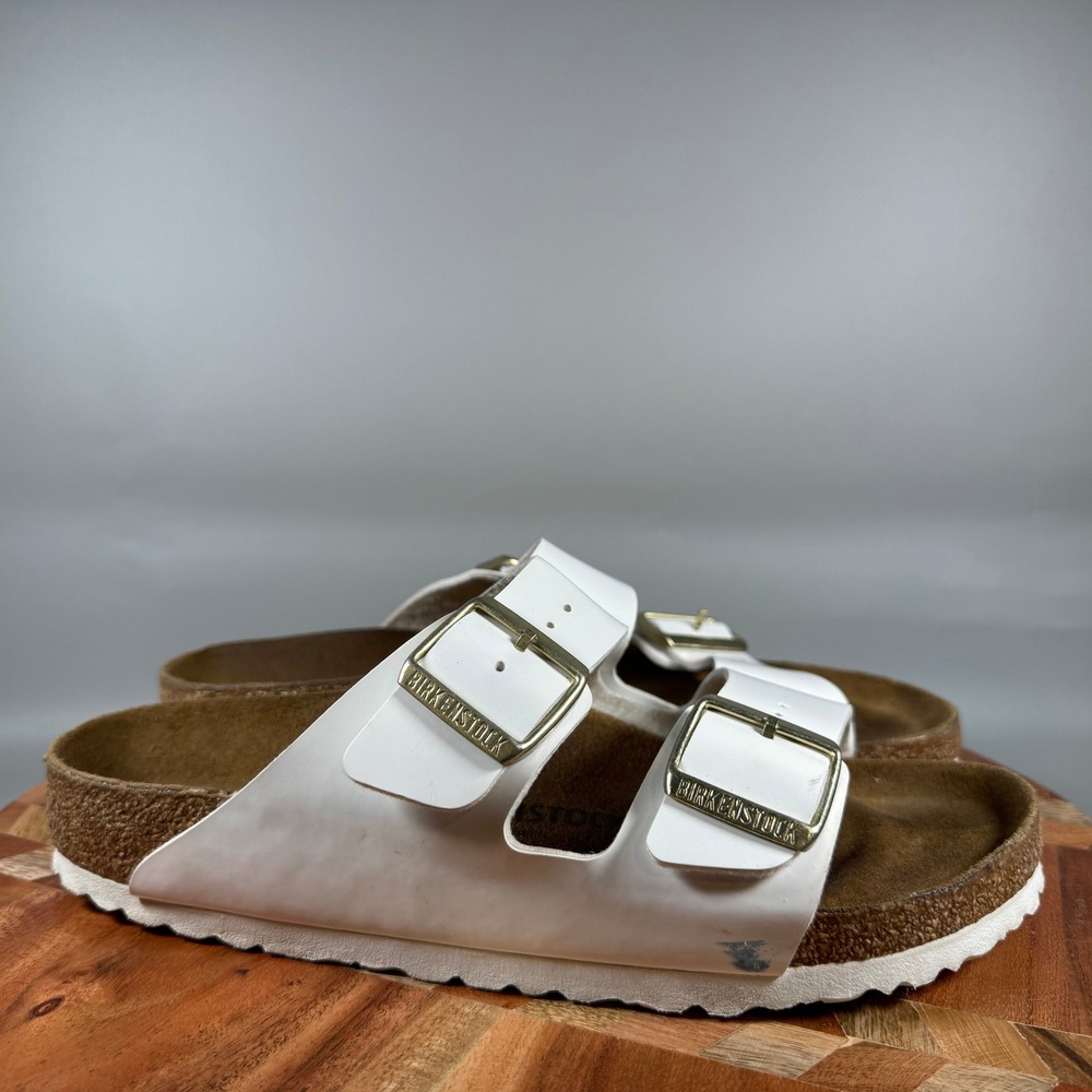 Birkenstock Arizona Big Buckle White Slide Sandals Women 40 US 9 Regular Width